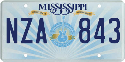 MS license plate NZA843