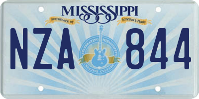 MS license plate NZA844