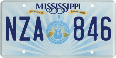 MS license plate NZA846