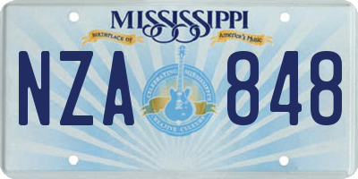 MS license plate NZA848