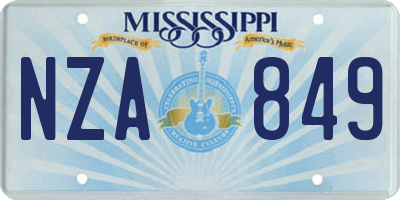 MS license plate NZA849