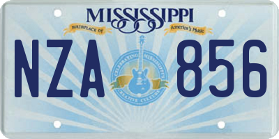 MS license plate NZA856
