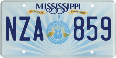 MS license plate NZA859