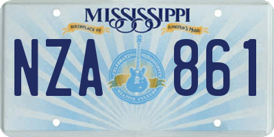 MS license plate NZA861