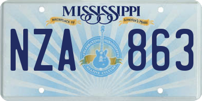 MS license plate NZA863