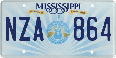 MS license plate NZA864