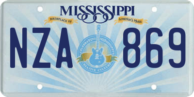 MS license plate NZA869