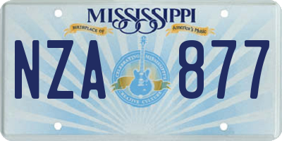 MS license plate NZA877