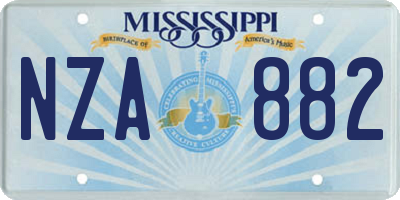 MS license plate NZA882