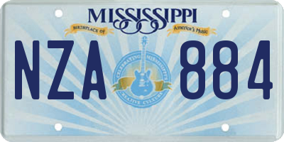 MS license plate NZA884
