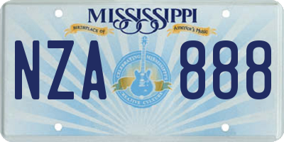 MS license plate NZA888