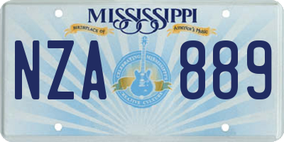 MS license plate NZA889