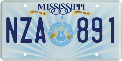 MS license plate NZA891