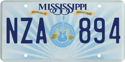 MS license plate NZA894