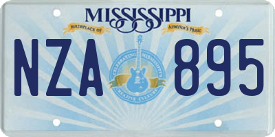 MS license plate NZA895