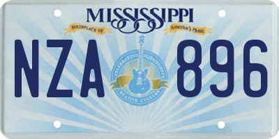 MS license plate NZA896