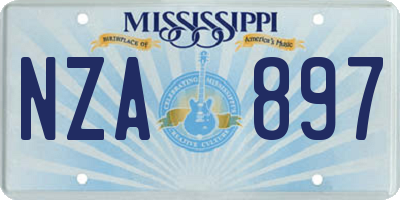 MS license plate NZA897