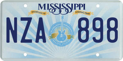 MS license plate NZA898