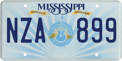 MS license plate NZA899