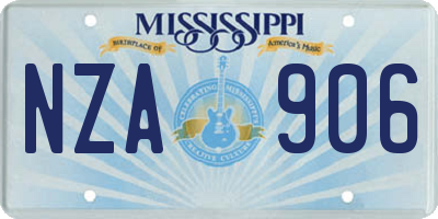MS license plate NZA906