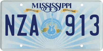 MS license plate NZA913