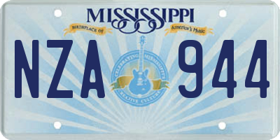 MS license plate NZA944