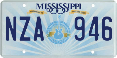 MS license plate NZA946