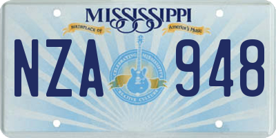 MS license plate NZA948
