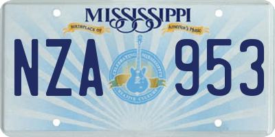 MS license plate NZA953
