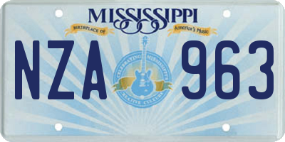 MS license plate NZA963