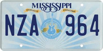MS license plate NZA964