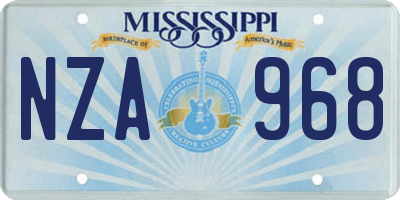 MS license plate NZA968