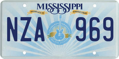 MS license plate NZA969