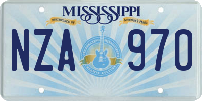 MS license plate NZA970