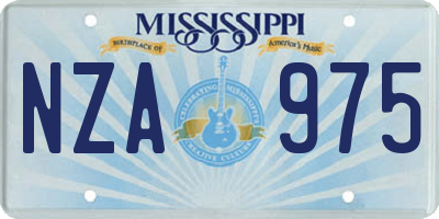 MS license plate NZA975