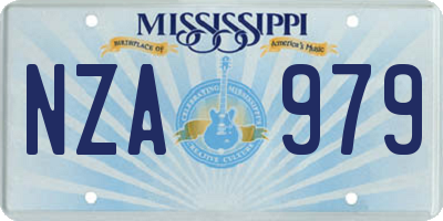 MS license plate NZA979