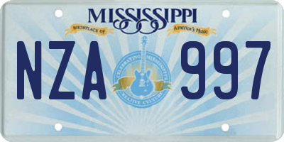 MS license plate NZA997