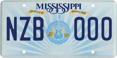 MS license plate NZB000