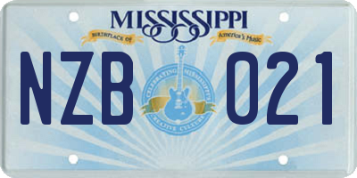 MS license plate NZB021