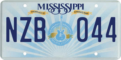 MS license plate NZB044