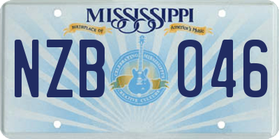 MS license plate NZB046