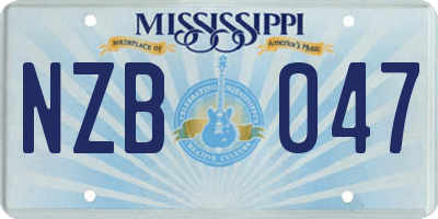 MS license plate NZB047