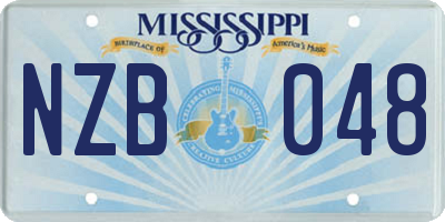 MS license plate NZB048