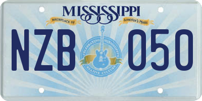 MS license plate NZB050