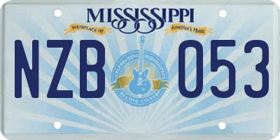 MS license plate NZB053