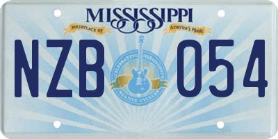 MS license plate NZB054