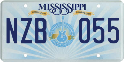 MS license plate NZB055
