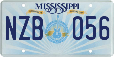 MS license plate NZB056