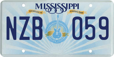MS license plate NZB059