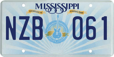 MS license plate NZB061